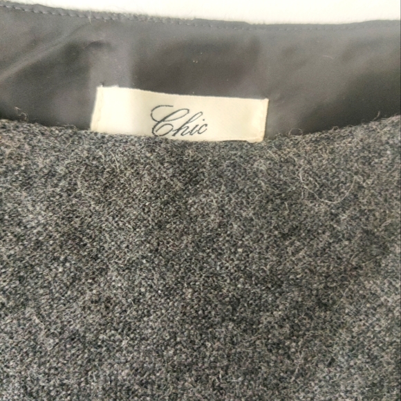 Grey Wool Shift Dress | Size Small - Picture 3 of 4